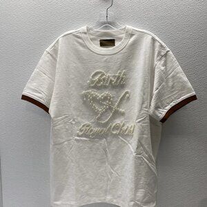 Birth of Royal Child Men’s Pearl Patchwork Logo T-Shirt Size L – White/Brown